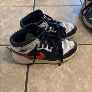 Air Jordan Kids Black and White High-Top Sneakers